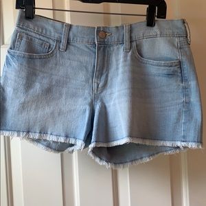light wash denim shorts